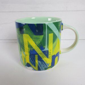 Anthropologie Coffee Cup/Mug Letter "N" Green